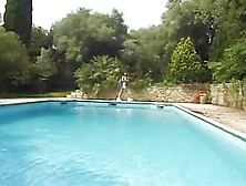 Masturbate At The Pool And Receive Fuck By Voyeurs