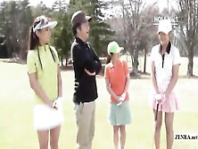 Subtitled Uncensored Open-Air Western Playing Golf Punishment Game High-Definition