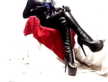 Shiny All Over With Thigh Boots Leather Pvc
