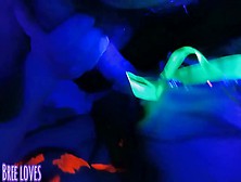 Swallowing Penis At Neon Party