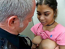 Seductive Teen Criminal Fucked By Old Cop
