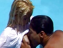 Latina Babe With Blonde Hair Sucks On A Lollipop By The Pool And Gets Pounded