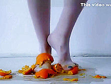 Orange White Knee Sock Crush