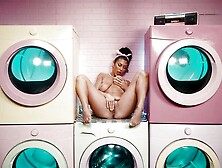 Slutty Hottie Masturbates In The Laundry Room