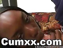 Guy Oiling Ebony Butt And Creampied Pussy