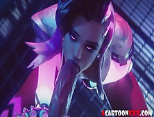 Sombra And Mercy Taking Big Dicks In Mouth And Pussy
