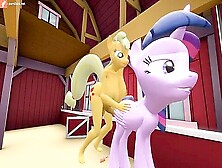 Cartoon Sex On A Ranch! Twilight Sparkle Sucks Applejacks Big Futanari Horse Cock