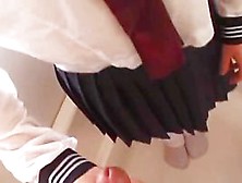 Youthful Japanese Schoolgirl Gives Her 1St Oral-Job