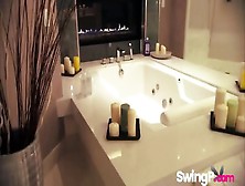 Curvaceous Swinger Babes Are Taking A Bath Before Getting Nailed