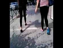 Greek Mom And Not Her Daughter Walking