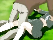 Young Hentai Lovers Fuck On The Meadow