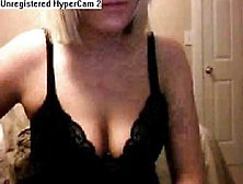 Stunning Blonde Flashing On Webcam