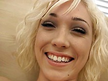Really Cute Blonde Shows Her Dildo Riding Skills