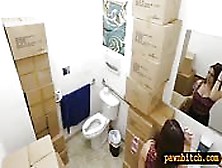 Slut Gets Boned In Pawnshops Toilet Room
