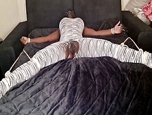 Ebony Gf Tied Up To The Bed With Ropes - Cunt Massaged And Finger Screwed Untill Climax ????