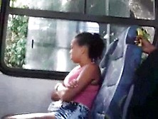 Flashing Teen In Bus