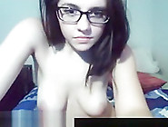 A Dark Haired Babe With Glasses Is Masturbation Herself