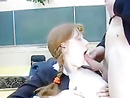 Lovely Pigtailed Ginger Schoolgirl Steals The Show !