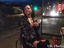 Leah Caprice Flashing Twat In Public From Her Wheelchair