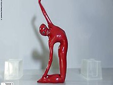 Flexible Slut In A Red Latex Catsuit