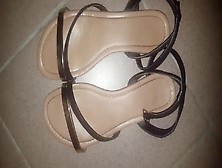 Blondie Secretary Girls Sandals Shoes Cummed - She's Wearing Them! 2