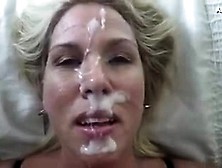 Blonde Milf Takes Huge Facial And Spreads All The Cum