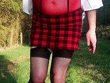Crossdressing On A Forest Path