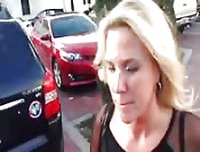 Horny Blonde In Car Sex