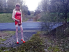 Tranny Gina Playing By The Roadside