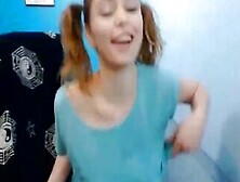 Wild Excited Teen Showing Tits And Masturbating