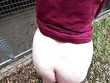 Butt Flogging At Outdoor Barn