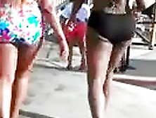 Two Amateur Girls Wearing Swimsuits Get Caught On A Hidden Cam