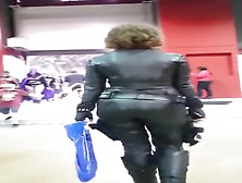 Candid Teen Ass Follow Caught By Black Widow In Sexy Leather