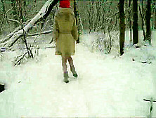 White Stocking Outdoor Snow Fight.  Happy New Year Wishes From Jeny Smith