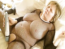 Grandmother Gets Off Into A Bodystocking