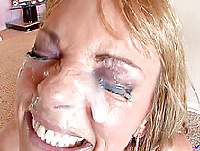 Messy Facial Ending For Horny Blonde Cougar Shayla Laveaux.  Hd