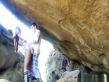 Boyfriend Fucks His Girlfriend In Front Of A Cave He Found