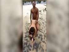 They Take Turns Taking Dick On The Beach