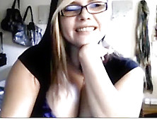 Fat Teen With Glasses Plays On Cam