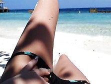 Pov – Goddess Thin 18 Year Old Masturbating On The Beach