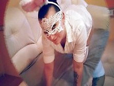Sexy Dance - Bunny Shows Her Ass And Pussy In White