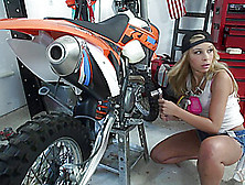 Bitch With Strapon Fucks Teenager Girl In The Garage