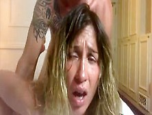 Real Couple Amateur Homemade Sextape: Slutty Cheater Bitch Maelle Is Power Fuck By Her Bf's Daddy And She Has An Insane Real Fem