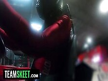 Teamskeet - Curvy Hottie Takes Off Her Tight Jumpsuit And Twerks Her Big Fat Booty On Rough Cock