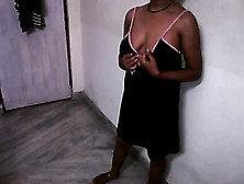 Chubby Indian Lady In Pink Panties Shows Her Big Breasts