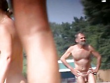 Nudist Girls And Guys Are Having Good Time In Beach