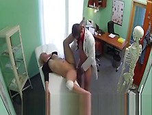 Big Tits Blonde With Injured Knee Fucked By Doctor