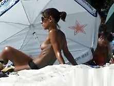 Hot Chick At The Beach In France