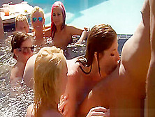 Bunch Of Swingers Oral Sex By The Pool
