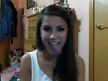 Tongue Action. Hot Teen With Amazing Skills. Snake